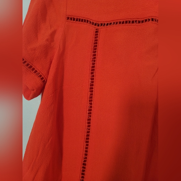 MICHAEL Michael Kors Bright Orange Short Sleeve 100% Rayon Blouse Size M - Picture 7 of 9